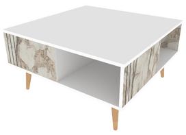 Kavos staliukas Kalune Design Ronas, balta sp., 89.6 cm x 89.6 cm x 46.5 cm
