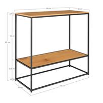 konsole staliukas - Konsolinis staliukas House Nordic, juoda sp./medžio sp., 80 cm x 36 cm x 80 cm - 2 nuotrauka