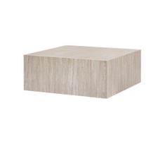 travertinas - Kavos staliukas Nordure Prizma, travertine sp., 90 cm x 90 cm x 35 cm - 2 nuotrauka