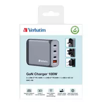 usb c 65w gan - Verbatim GNC-100 GAN CHARGER 4 PORT 100W/USB A/C (EU/UK/US) - 4 nuotrauka