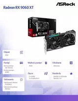 amd radeon rx vaizdo plokste - ASRock Radeon RX 9060 XT Challenger 16GB GDDR6 OC - 2 nuotrauka