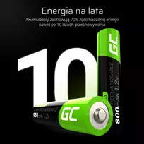 nimh baterijos - Green Cell GR03 Įkraunamos baterijos AAA Ni-MH 1.2V 4vnt. - 5 nuotrauka