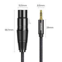garso adapteriai 3,5 mm - UGREEN AV182 XLR to jack 3.5mm AUX 1m (black) - 2 nuotrauka