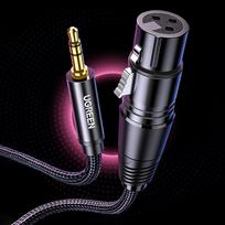 garso adapteriai 3,5 mm - UGREEN AV182 XLR to jack 3.5mm AUX 1m (black) - 9 nuotrauka
