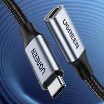 usb type c laidas 1.5m - Ugreen US372 USB-C į USB-C PD QC kabelis 100W 5A 10Gbps 0.5m Pilkas (Gray) - 3 nuotrauka