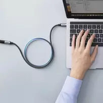 usb type c laidas 1.5m - Ugreen US372 USB-C į USB-C PD QC kabelis 100W 5A 10Gbps 0.5m Pilkas (Gray) - 4 nuotrauka