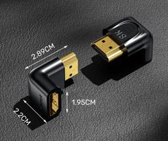 av hdmi laidas - Unitek 8K HDMI 90° ir 270° kampo adapteris Juodas (Black) - 2 nuotrauka