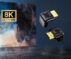 av hdmi laidas - Unitek 8K HDMI 90° ir 270° kampo adapteris Juodas (Black) - 4 nuotrauka