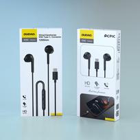 ausiniu jungtis - Dudao X3C USB-C jungtimi 1.2m Juodos (Black) - 2 nuotrauka