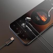 ausiniu jungtis - Dudao X3C USB-C jungtimi 1.2m Juodos (Black) - 5 nuotrauka