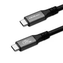 usbc - Qoltec USB4 Kabelis 240W ,  USB-C PD ,  Thunderbolt 3/4 ,  40Gb/s ,  1m ,  Juodas (Black) - 4 nuotrauka