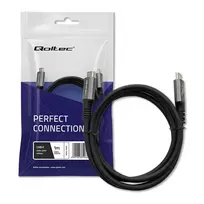 usbc - Qoltec USB4 Kabelis 240W ,  USB-C PD ,  Thunderbolt 3/4 ,  40Gb/s ,  1m ,  Juodas (Black) - 6 nuotrauka