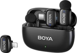 belaides kameros - Boya Mini 2-01 Belaidis Mikrofonas 2.4GHz Lightning/USB-C Juodas (Black) - 4 nuotrauka