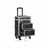 kosmetikos lagaminas - Lagaminas kosmetikai VLX With Casters 91815, juodas, 370 x 220 x 780 mm - 2 nuotrauka