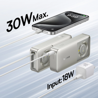 10000 power bank - Baseus Free2Pull P10073701843-00 10000 mAh 30W Pilka (Grey) - 6 nuotrauka