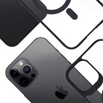 iphone 12 magsafe deklas - 3MK "Satin Armor MagCase for Apple iPhone 12 Pro Max" Skaidrus su juodu rėmeliu (Clear with Black Frame) - 6 nuotrauka