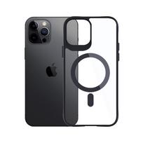 iphone 12 magsafe deklas - 3MK "Satin Armor MagCase for Apple iPhone 12 Pro Max" Skaidrus su juodu rėmeliu (Clear with Black Frame) - 11 nuotrauka
