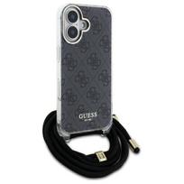 apple pro 3 - Guess Crossbody Cord 4G Print Case with Lanyard for iPhone 16 Pro - Juodas (Black) - 3 nuotrauka