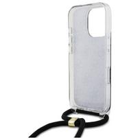 apple pro 3 - Guess Crossbody Cord 4G Print Case with Lanyard for iPhone 16 Pro - Juodas (Black) - 4 nuotrauka