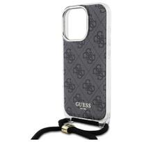 apple pro 3 - Guess Crossbody Cord 4G Print Case with Lanyard for iPhone 16 Pro - Juodas (Black) - 5 nuotrauka