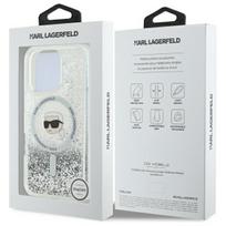 apple pro 3 - Karl Lagerfeld "Liquid Glitter Karl Head Magsafe iPhone 16 Pro" Clear - 2 nuotrauka