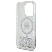 apple pro 3 - Karl Lagerfeld "Liquid Glitter Karl Head Magsafe iPhone 16 Pro" Clear - 3 nuotrauka