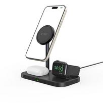magsafe pakrovejas 3in1 - Tech-Protect wireless charger QI15W A22 3in1 Magnetic MagSafe, black - 2 nuotrauka