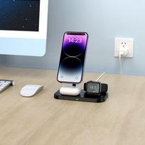 magsafe pakrovejas 3in1 - Tech-Protect wireless charger QI15W A22 3in1 Magnetic MagSafe, black - 4 nuotrauka