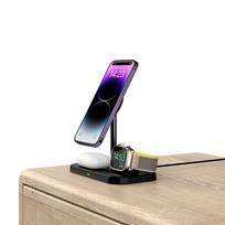 magsafe pakrovejas 3in1 - Tech-Protect wireless charger QI15W A22 3in1 Magnetic MagSafe, black - 5 nuotrauka