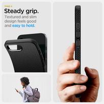 apple 17e - Spigen Liquid Air iPhone 16e dėklas - Matinė Juoda (Matte Black) - 3 nuotrauka