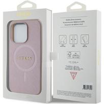 deklas iphone 15 pro guess - Guess "GUHMP15LPSAHMCP Saffiano MagSafe iPhone 15 Pro" Pink - 2 nuotrauka