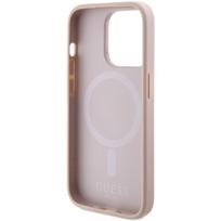 deklas iphone 15 pro guess - Guess "GUHMP15LPSAHMCP Saffiano MagSafe iPhone 15 Pro" Pink - 3 nuotrauka