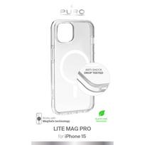 15 pro silicone case - PURO "LiteMag Pro MagSafe iPhone 15" Transparent - 2 nuotrauka