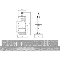 hidraulinis presas - Pneumatinis / hidraulinis presas su manometru 20t - 2 nuotrauka