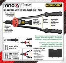 yato kniedikliai - YATO YT-36129 Kniediklis srieginėms kniedėms M3-M12 - 2 nuotrauka