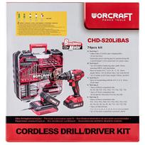 20v suktuvas - Worcraft DCD20V-74P 20V LI-ION, 2x2.0Ah (su priedais) - 2 nuotrauka