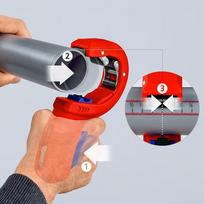 vamzdziai 40 40 - Vamzdžių pjaustyklė KNIPEX PVC DP50 - 5 nuotrauka
