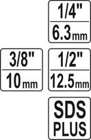 adapteris sds plus - Yato YT-04686 - Adapterių rinkinys SDS-plus 1/4", 3/8", 1/2" - 2 nuotrauka