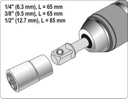 adapteris sds plus - Yato YT-04686 - Adapterių rinkinys SDS-plus 1/4", 3/8", 1/2" - 4 nuotrauka