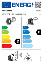 ziemines padangos r15 - Nexen Winguard WT1 195/70 R15C 104/102R 8PR - 2 nuotrauka