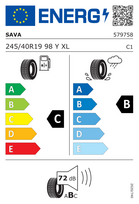 ratlankiai r19 245 40 - Sava Intensa UHP 2 245/40 R19 98Y XL - 2 nuotrauka
