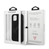 telefonas iphone pro max 12 - Guess "GUHCP12LLSVSBK Script Vintage Silicone Case iPhone 12 Pro Max" Black - 2 nuotrauka