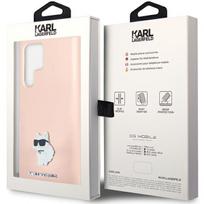 s23 ultra deklas - Karl Lagerfeld Silicone Choupette Metal Pin dėklas Samsung Galaxy S23 Ultra - Rožinis (Pink) - 2 nuotrauka