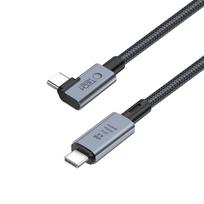 usb c kampinis - Tech-Protect UltraBoost Max L USB-C 4.0 (tiesus) / USB-C 4.0 (kampinis) PD 240W 8K 40Gbps 1.5m Kabelis - Pilkas (Grey) - 4 nuotrauka