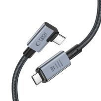 usb c kampinis - Tech-Protect UltraBoost Max L USB-C 4.0 (tiesus) / USB-C 4.0 (kampinis) PD 240W 8K 40Gbps 1.5m Kabelis - Pilkas (Grey) - 5 nuotrauka