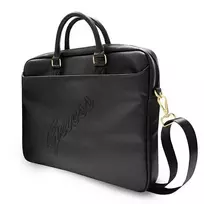 krepsys nesiojamam kompiuteriui 16 - Guess PU Saffiano Vintage Script Computer Bag 15/ 16" Black - 2 nuotrauka