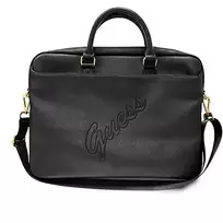 krepsys nesiojamam kompiuteriui 16 - Guess PU Saffiano Vintage Script Computer Bag 15/ 16" Black - 3 nuotrauka