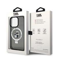 magsafe - Karl Lagerfeld "Ring Stand Karl&Choupette MagSafe dėklas iPhone 14 Pro" Juodas (Black) - 2 nuotrauka