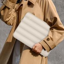 nesiojamo kompiuterio 14 deklas - Tech-Protect Puffy 13-14 Laptop Bag - Beige - 2 nuotrauka