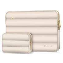 nesiojamo kompiuterio 14 deklas - Tech-Protect Puffy 13-14 Laptop Bag - Beige - 8 nuotrauka